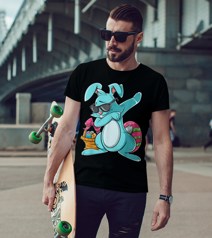 Cool Dabbing Bunny With Easter Basket For Girls And Adults T-Shirt