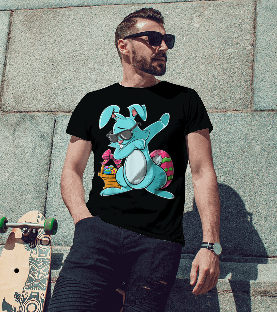 Cool Dabbing Bunny With Easter Basket For Girls And Adults T-Shirt