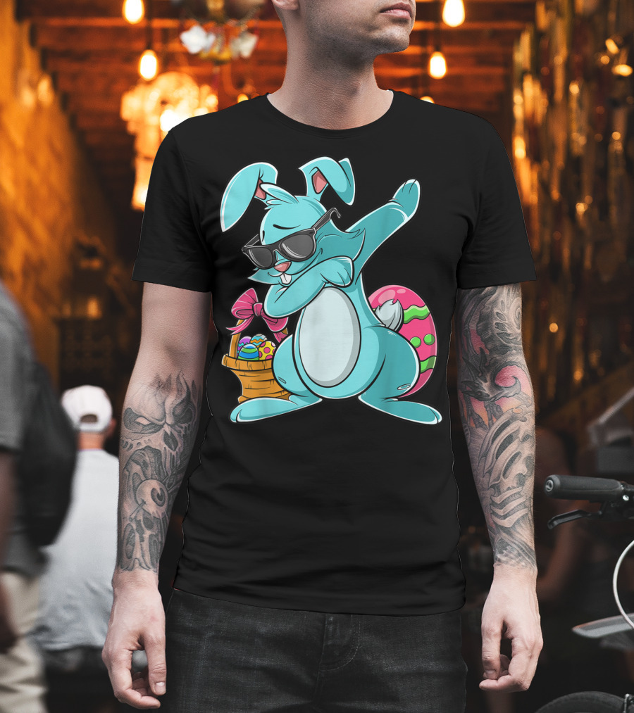 Cool Dabbing Bunny with Easter Basket for Girls and Adults T-Shirt