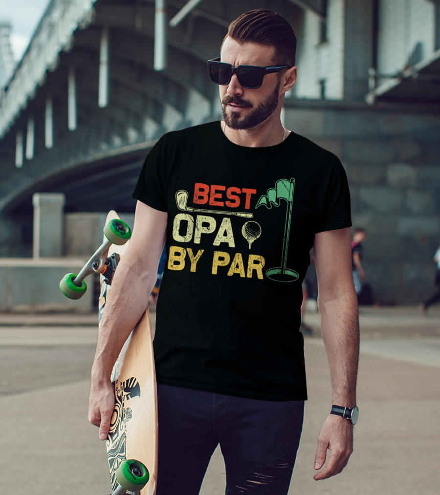 Best Opa By Par Fathers Day Golf Golfer T-Shirt