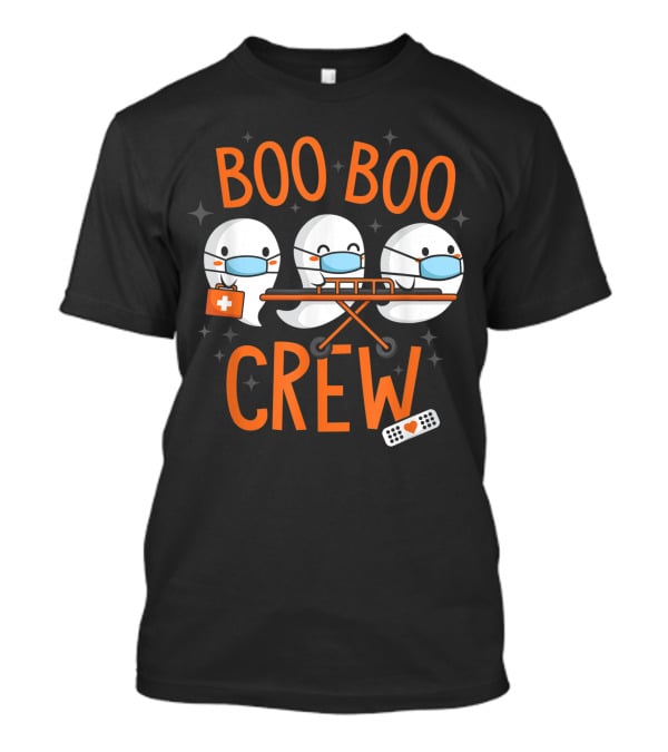 Boo Boo Crew Ghost Doctor Paramedic Nurse Halloween Costume T-Shirt