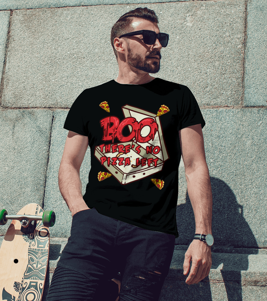 BOO Pizza Box Surprise There's No Pizza Left Scattered Slices T-Shirt