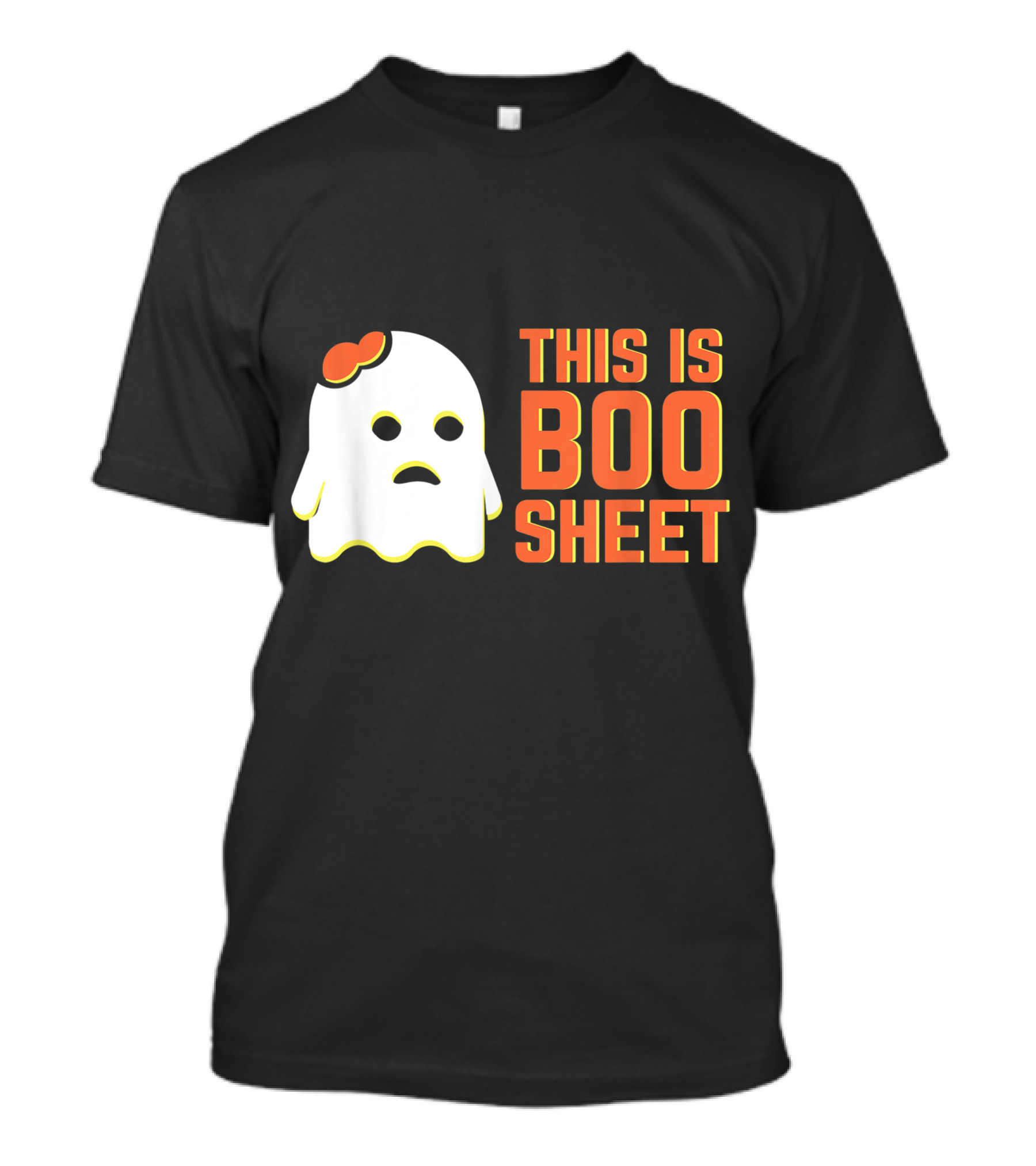 Halloween Ghost This Is Boo Sheet Graphic With Cute Bow Accent T-Shirt