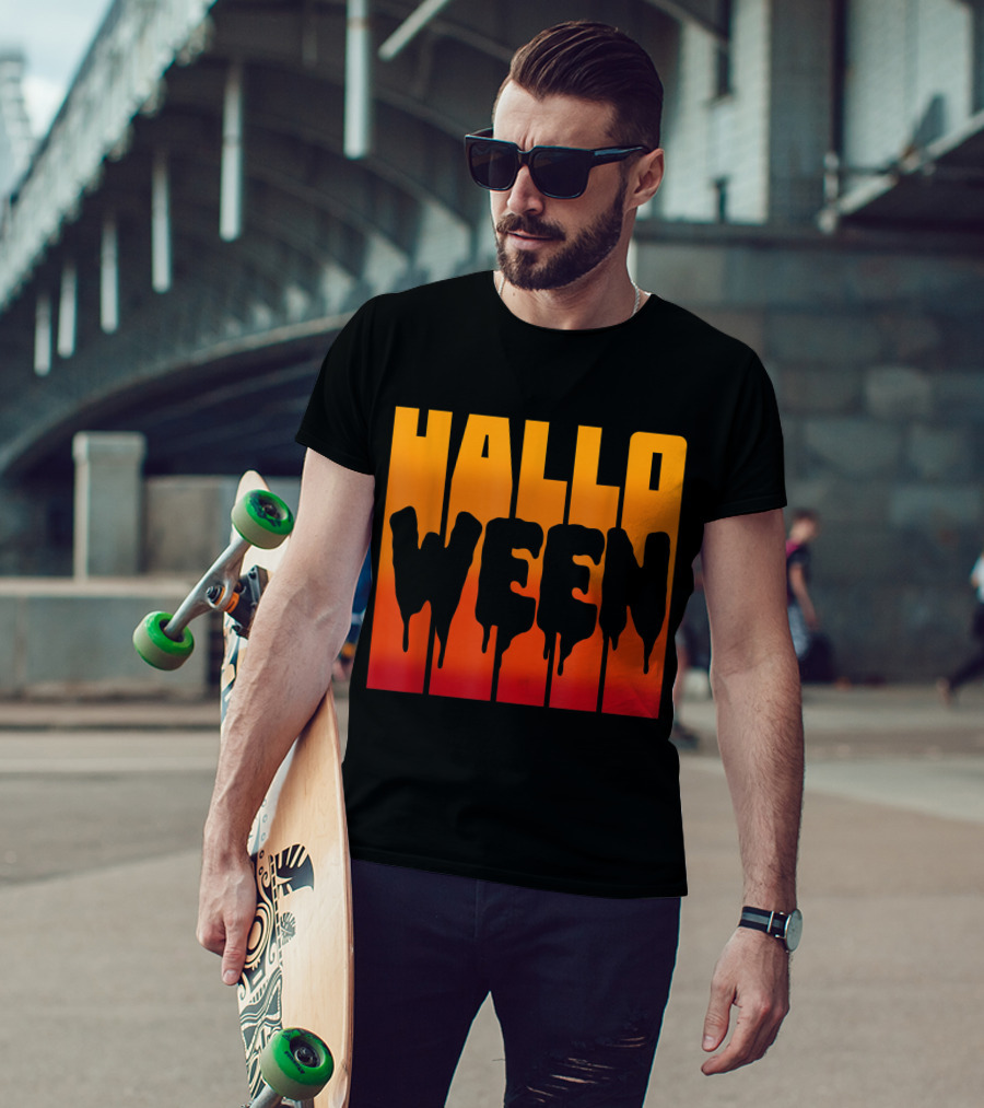 Halloween Dripping Text T-Shirt