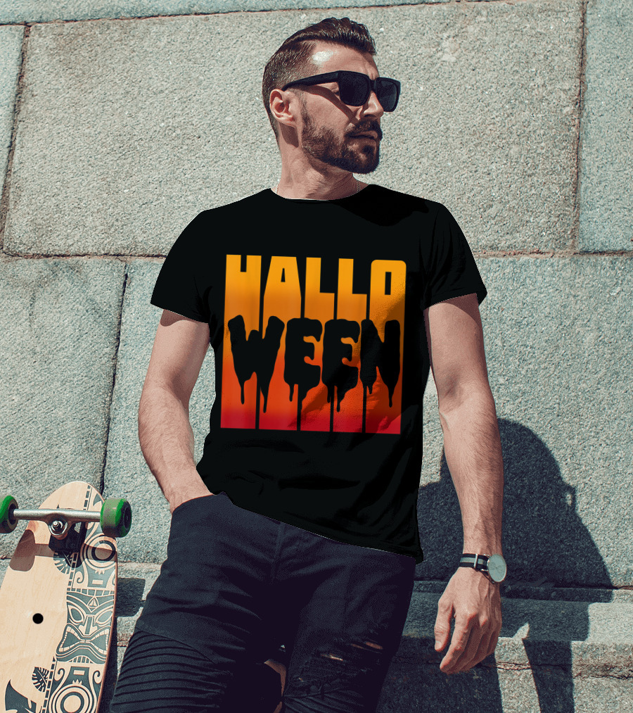 Halloween Dripping Text T-Shirt