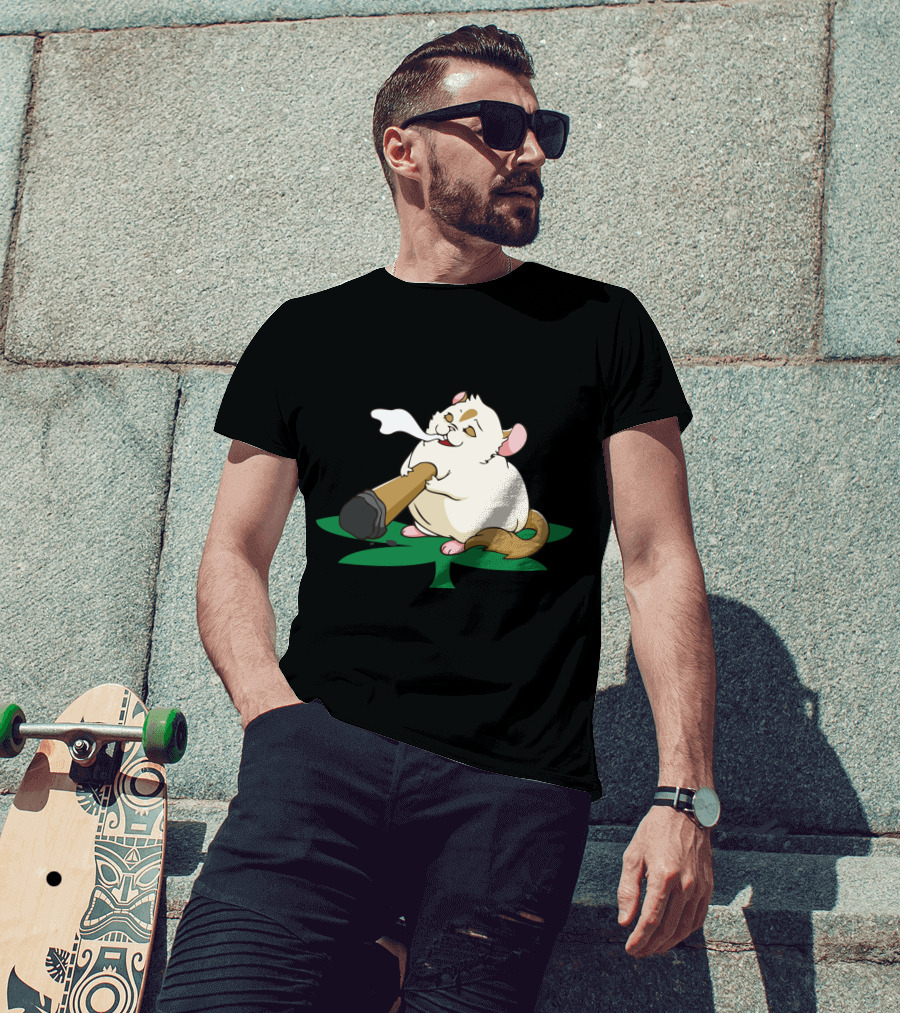 Chinchillin Weed Smoking Chinchilla THC Marijuana Cannabis Leaf T-Shirt