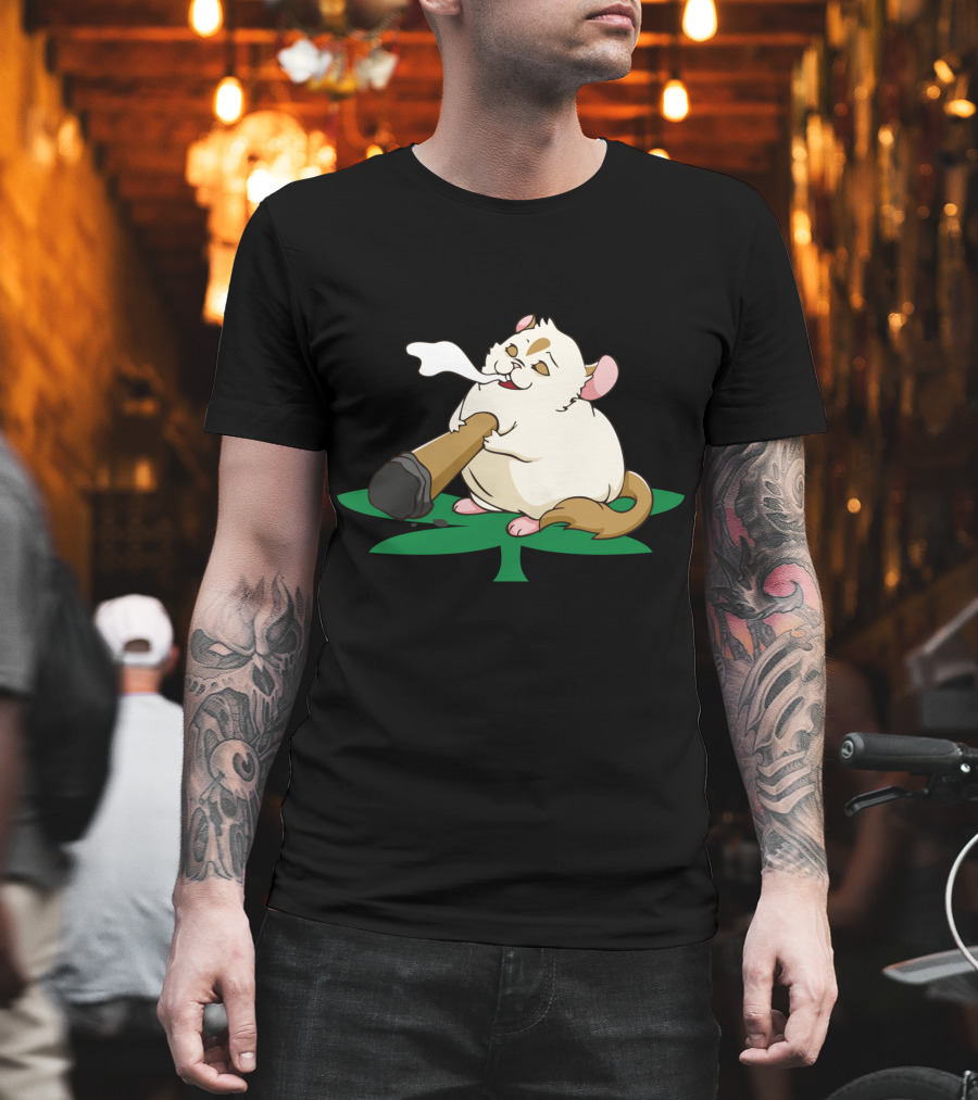Chinchillin Weed Smoking Chinchilla THC Marijuana Cannabis Leaf T-Shirt