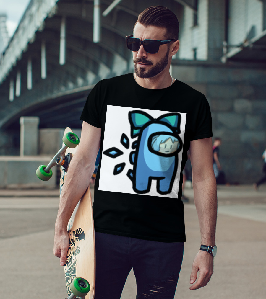 Among Us Blue Crewmate With Bow Gamer Girl T-Shirt