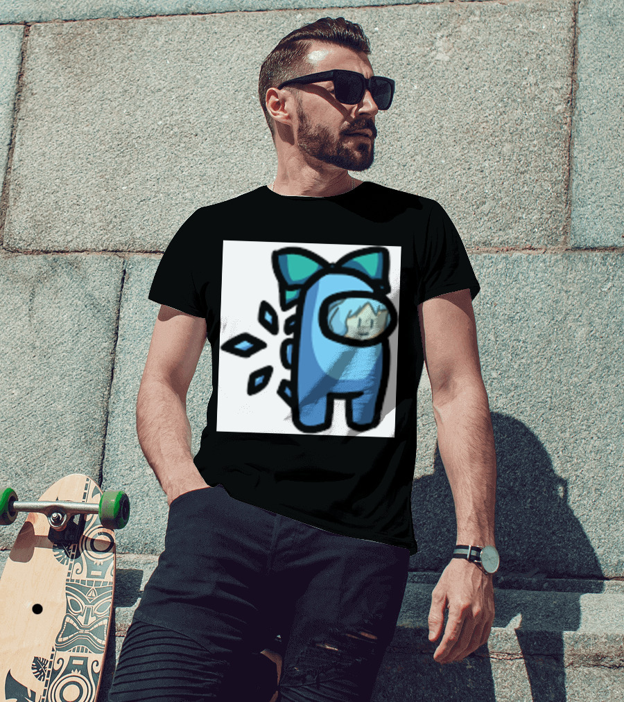 Among Us Blue Crewmate With Bow Gamer Girl T-Shirt