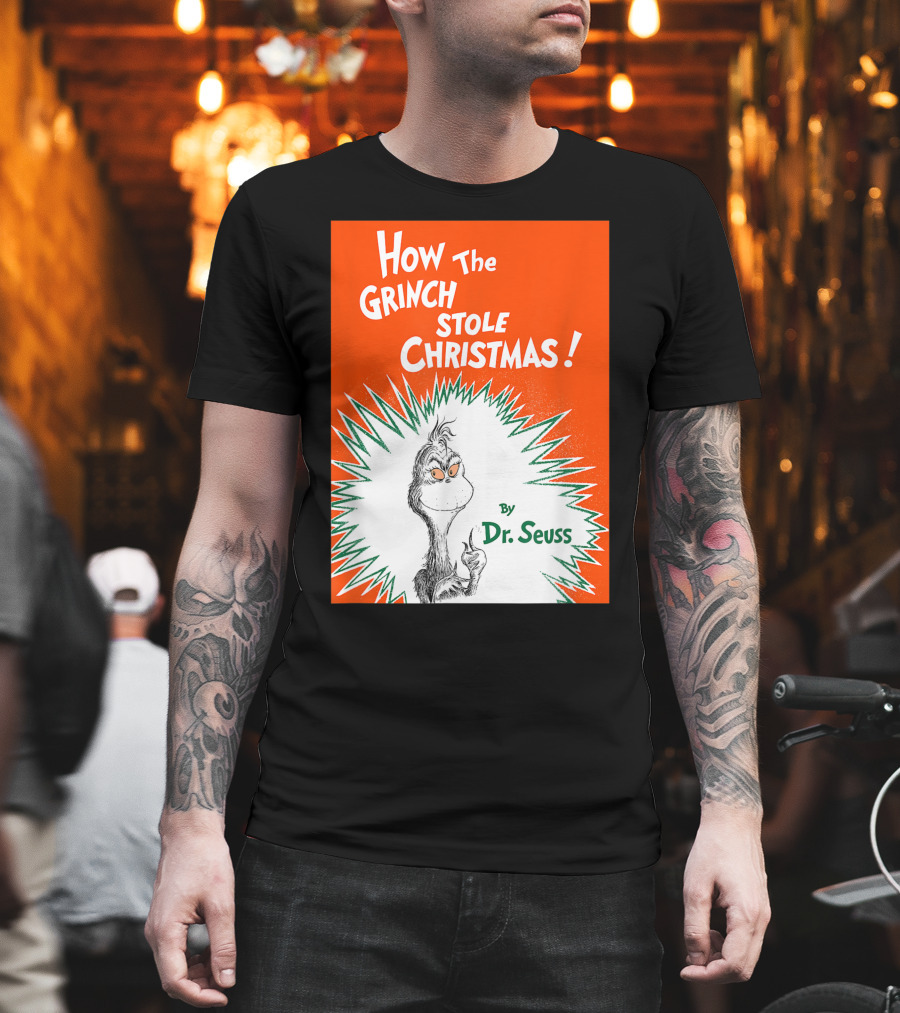How The Grinch Stole Christmas By Dr. Seuss Book Cover T-Shirt