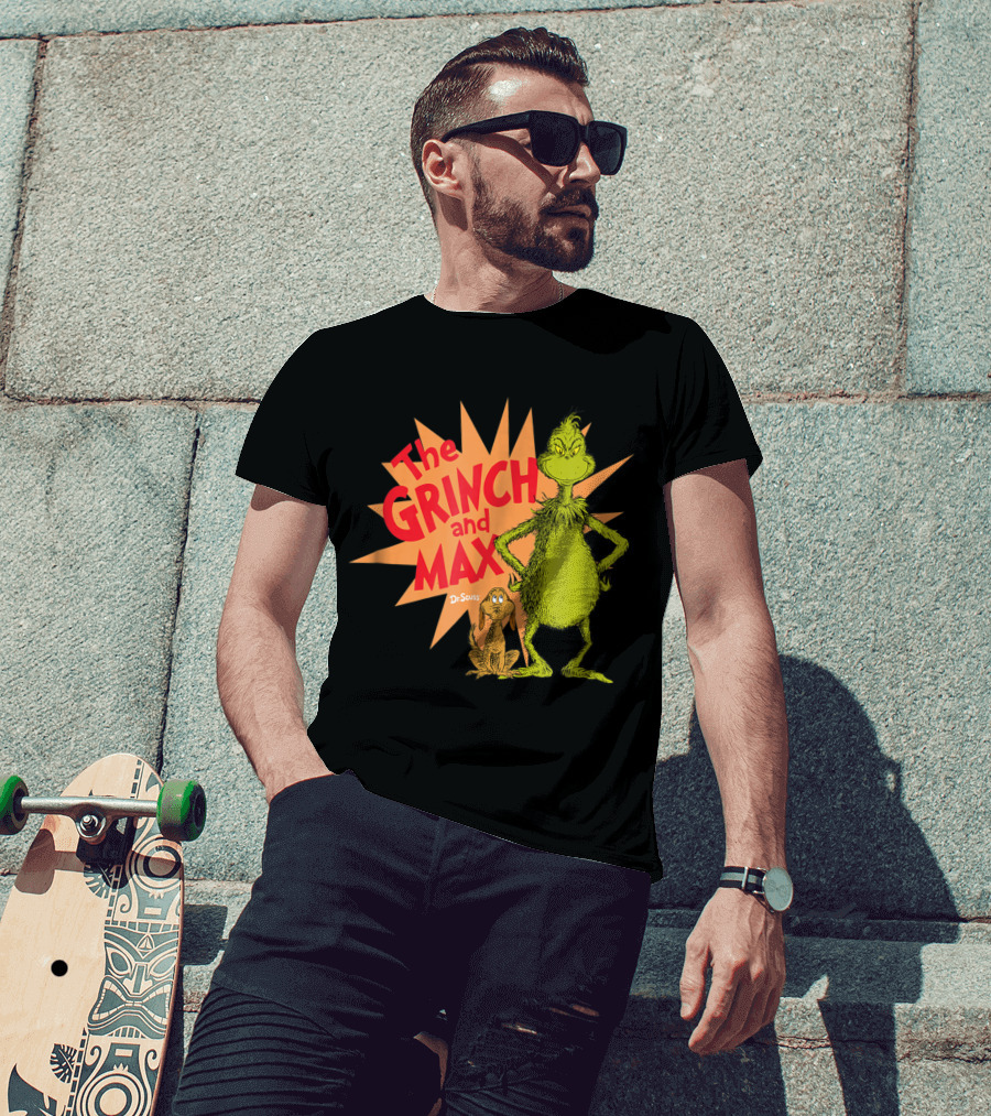 The Grinch And Max Dr. Seuss Burst T-Shirt