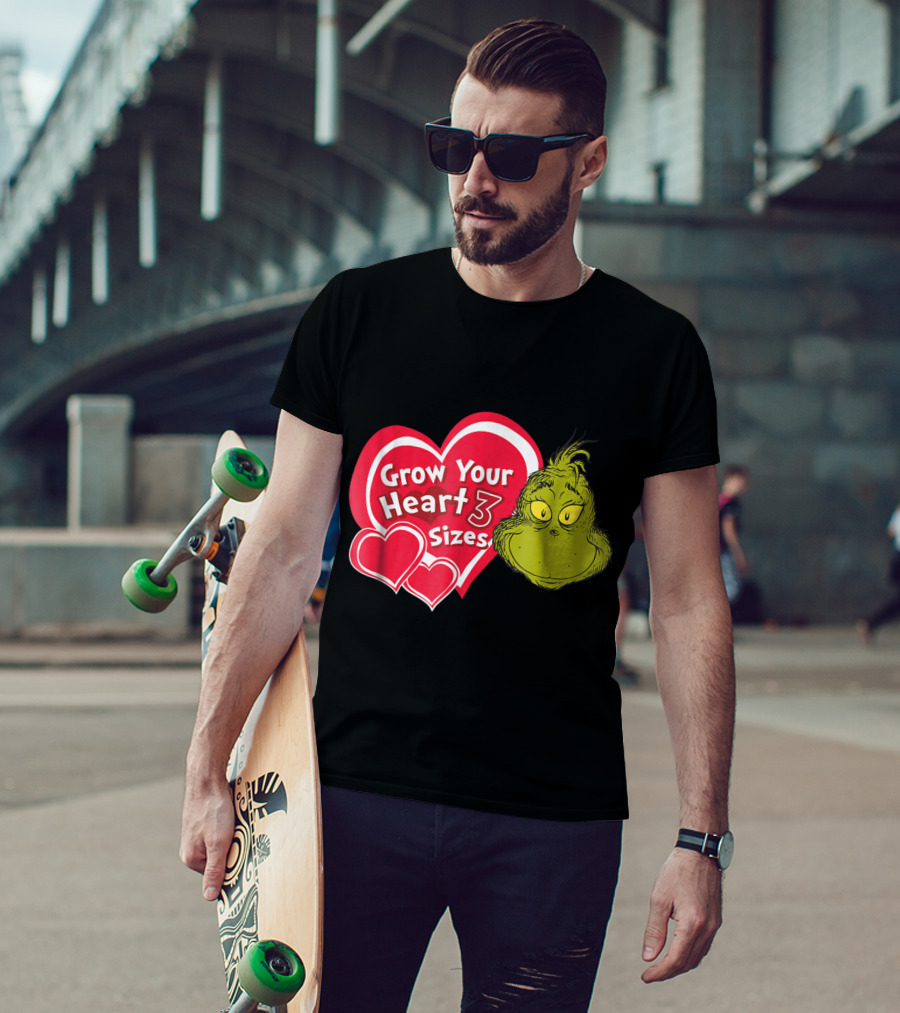 Dr Seuss Grinch Grow Your Heart 3 Sizes T-Shirt