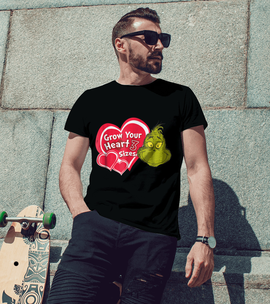 Dr Seuss Grinch Grow Your Heart 3 Sizes T-Shirt