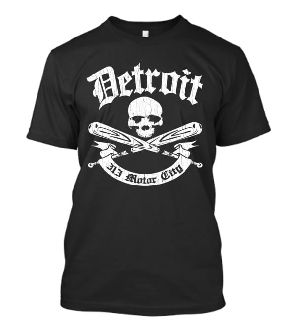 Detroit Skull Crossbones Motor City T-Shirt