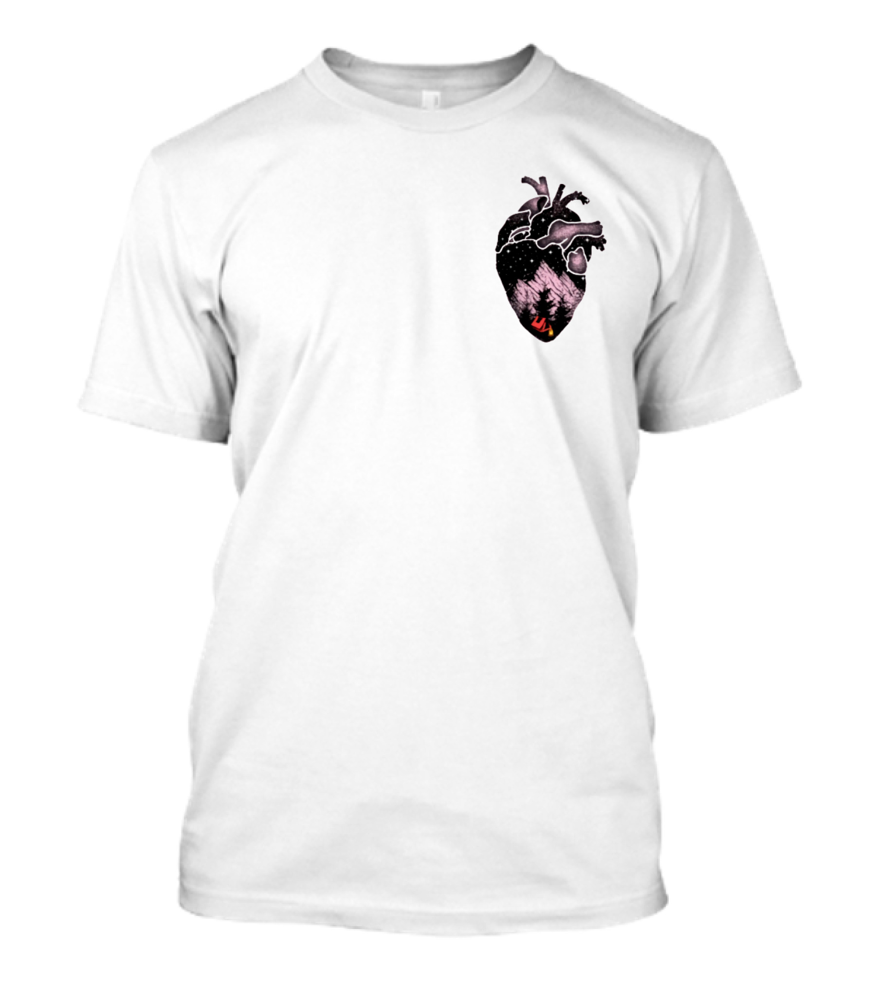 Camping Heart Forest Night Tent T-Shirt