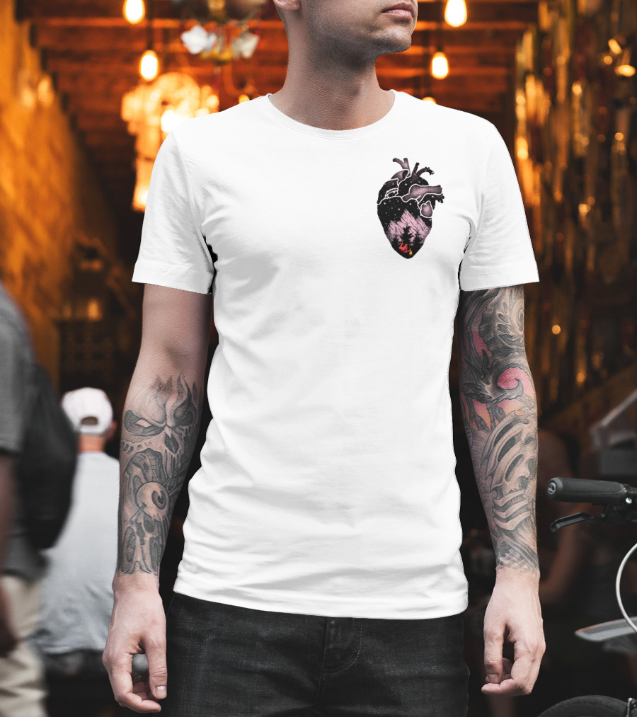 Camping Heart Forest Night Tent T-Shirt