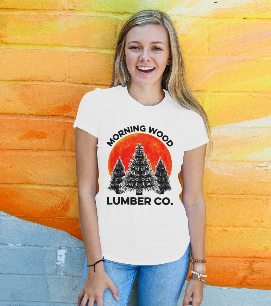 Morning Wood Lumber Co Sunlit Forest Scene T-Shirt