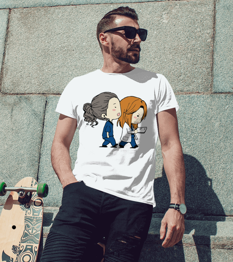 Best Friend Doctor Characters Walking Together T-Shirt