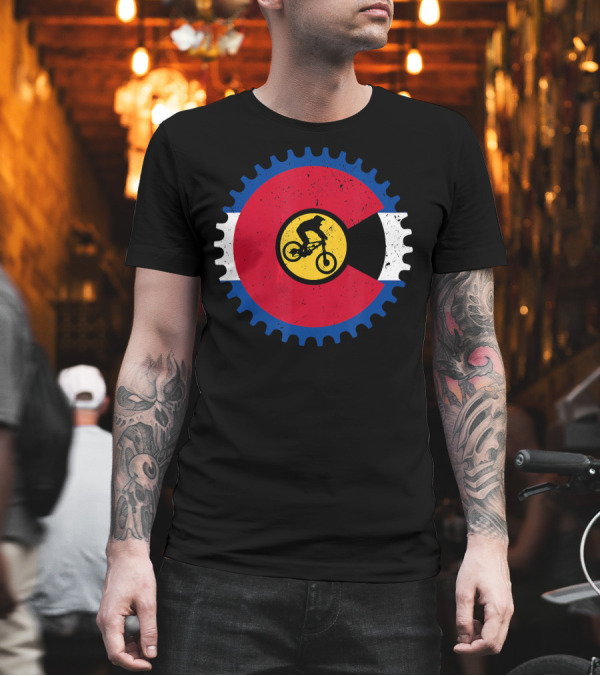 Colorado Flag Gear Mountain Bike Biking T-Shirt Colorado Flag Gear Mountain Bike Biking T-Shirt