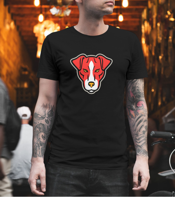 Plummer Terrier Dog Front Mascot Red Face T-Shirt Plummer Terrier Dog Front Mascot Red Face T-Shirt