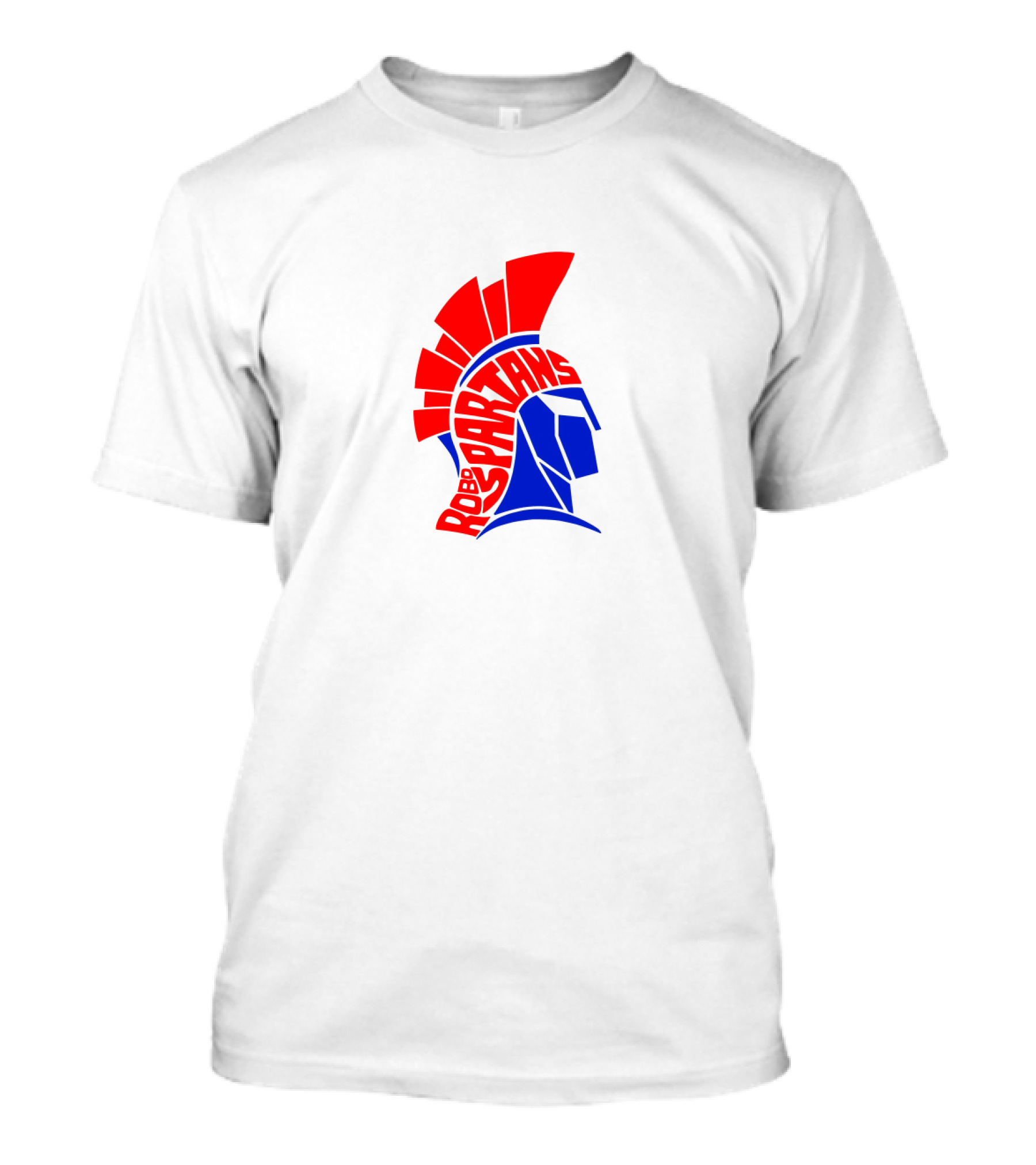 Robo Spartans Logo Red And Blue Spartan Helmet T-Shirt