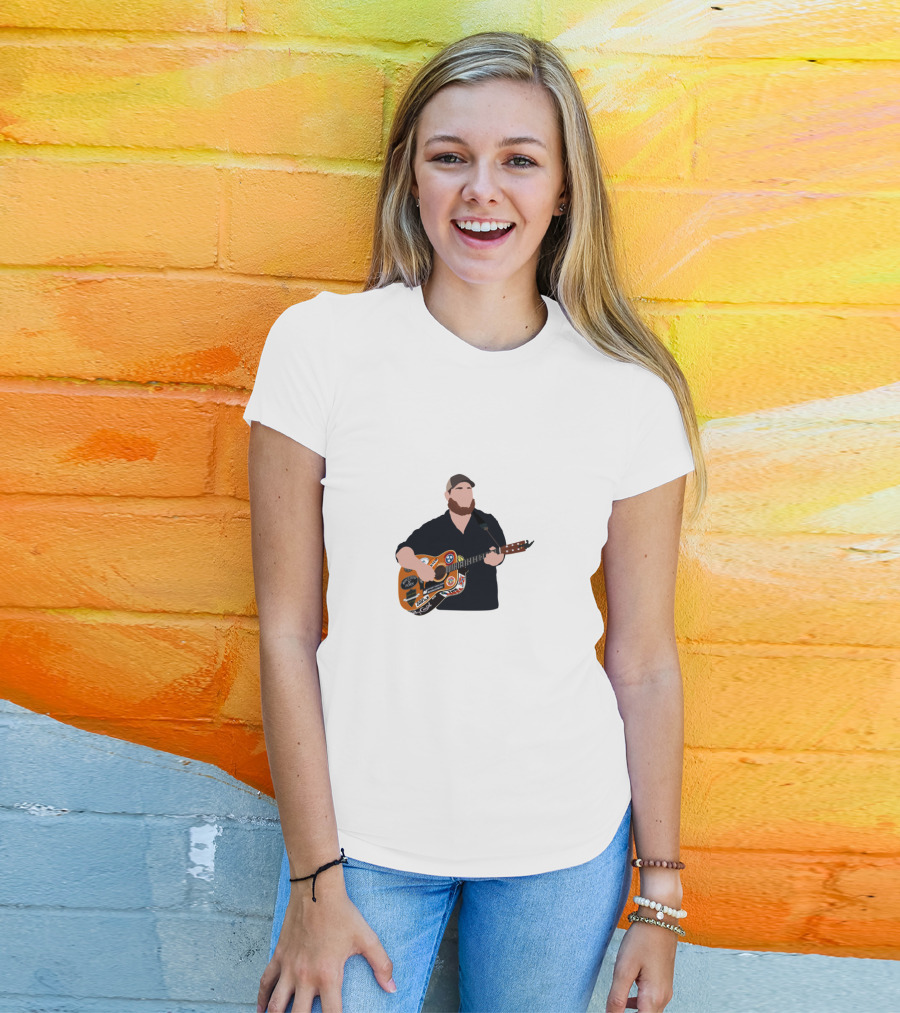 Luke Combs Playing Guitar With Stickers T-Shirt