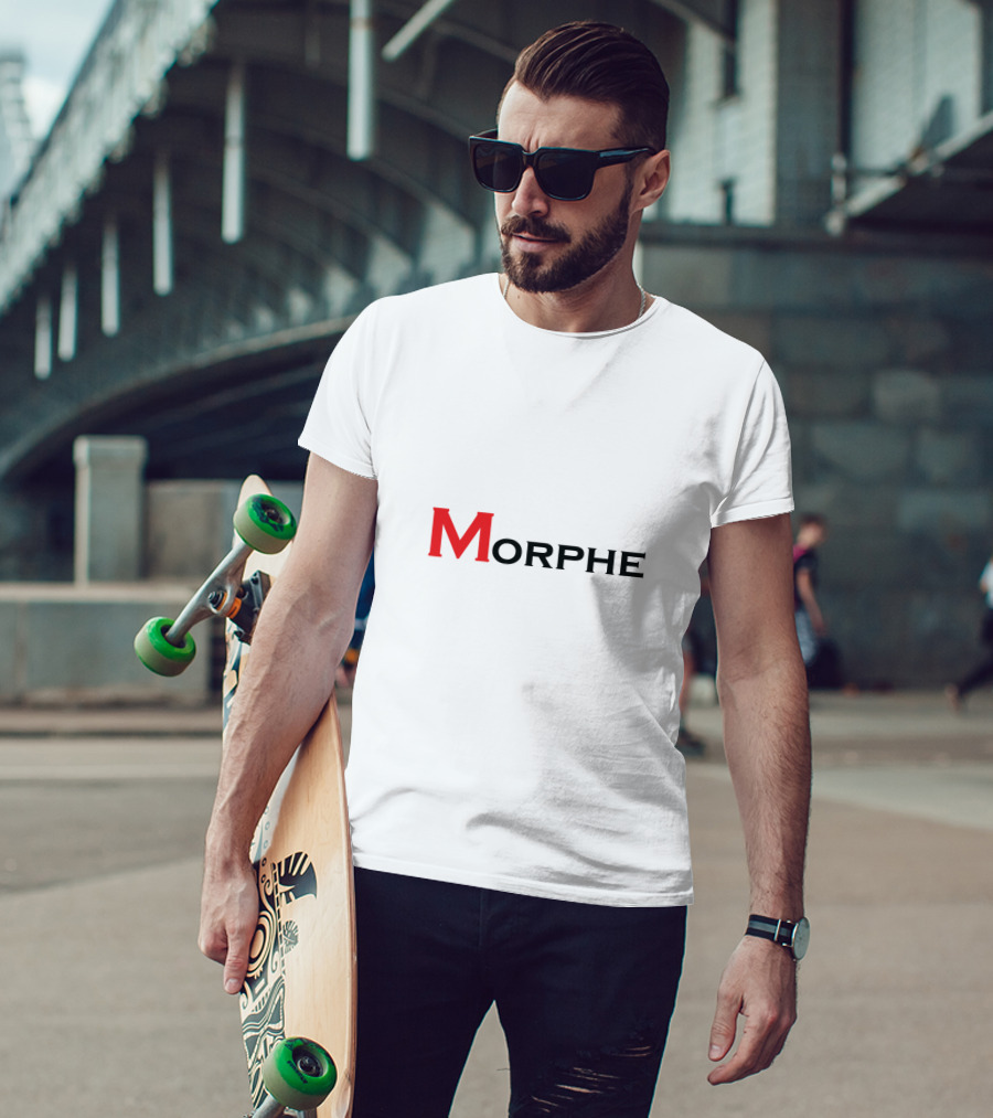 Morphe Red And Black Minimalist Typography T-Shirt