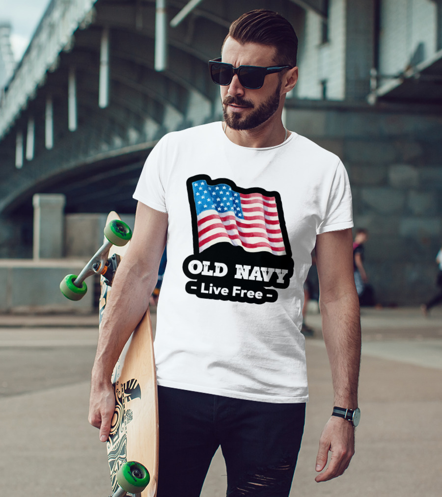 Old Navy Live Free American Flag T-Shirt