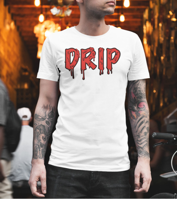 Drip Melting Text Fashion Trend T-Shirt Drip Melting Text Fashion Trend T-Shirt