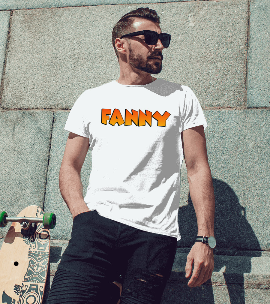 Fanny Bold Gradient Block Lettering T-Shirt