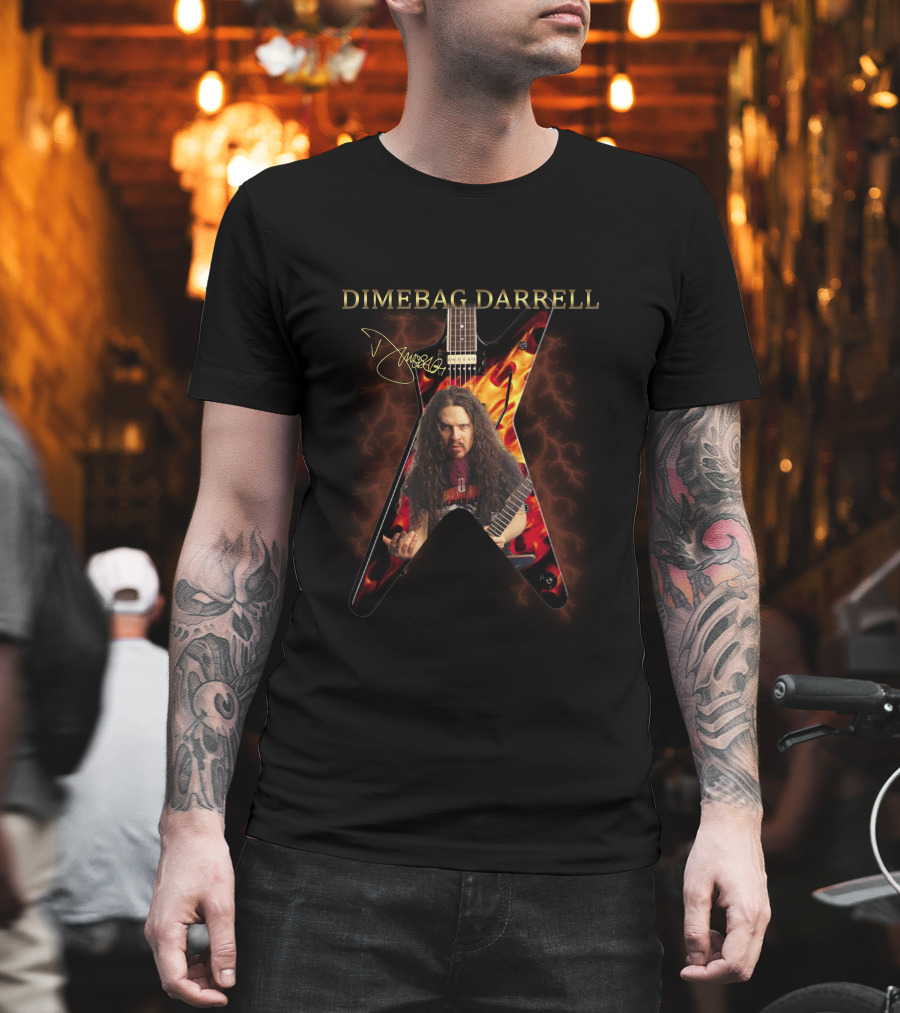 Dimebag Darrell Signature Guitar With Flames T-Shirt