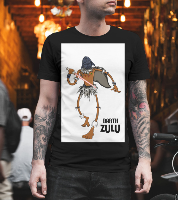 Darth Zulu Fusion: Iconic Mask and Warrior Spirit with Lightsaber T-Shirt Darth Zulu Fusion: Iconic Mask and Warrior Spirit with Lightsaber T-Shirt