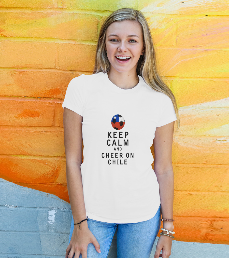 Keep Calm And Cheer On Chile Soccer Ball T-Shirt