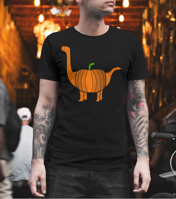 Pumpkin Dinosaur Halloween Brontosaurus T-Shirt Pumpkin Dinosaur Halloween Brontosaurus T-Shirt