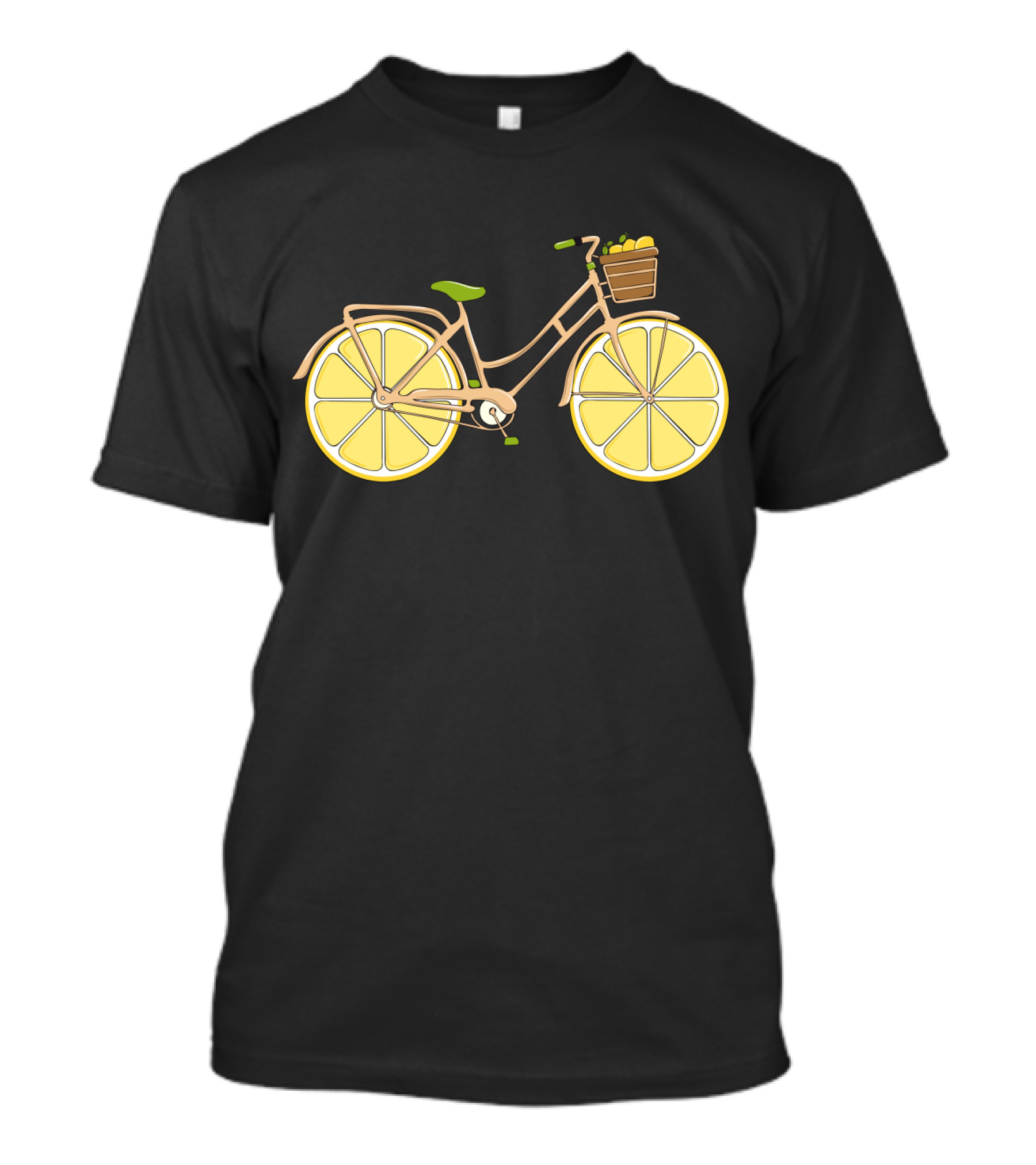Bicycle With Lemon Wheels And Basket Of Lemons T-Shirt