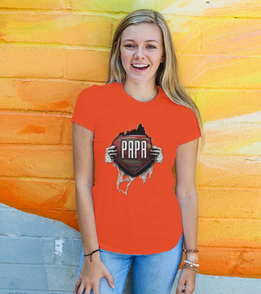 Papa Superman Logo Hero Father's Day T-Shirt