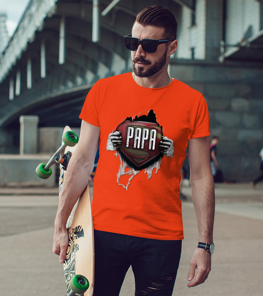 Papa Superman Logo Hero Father's Day T-Shirt
