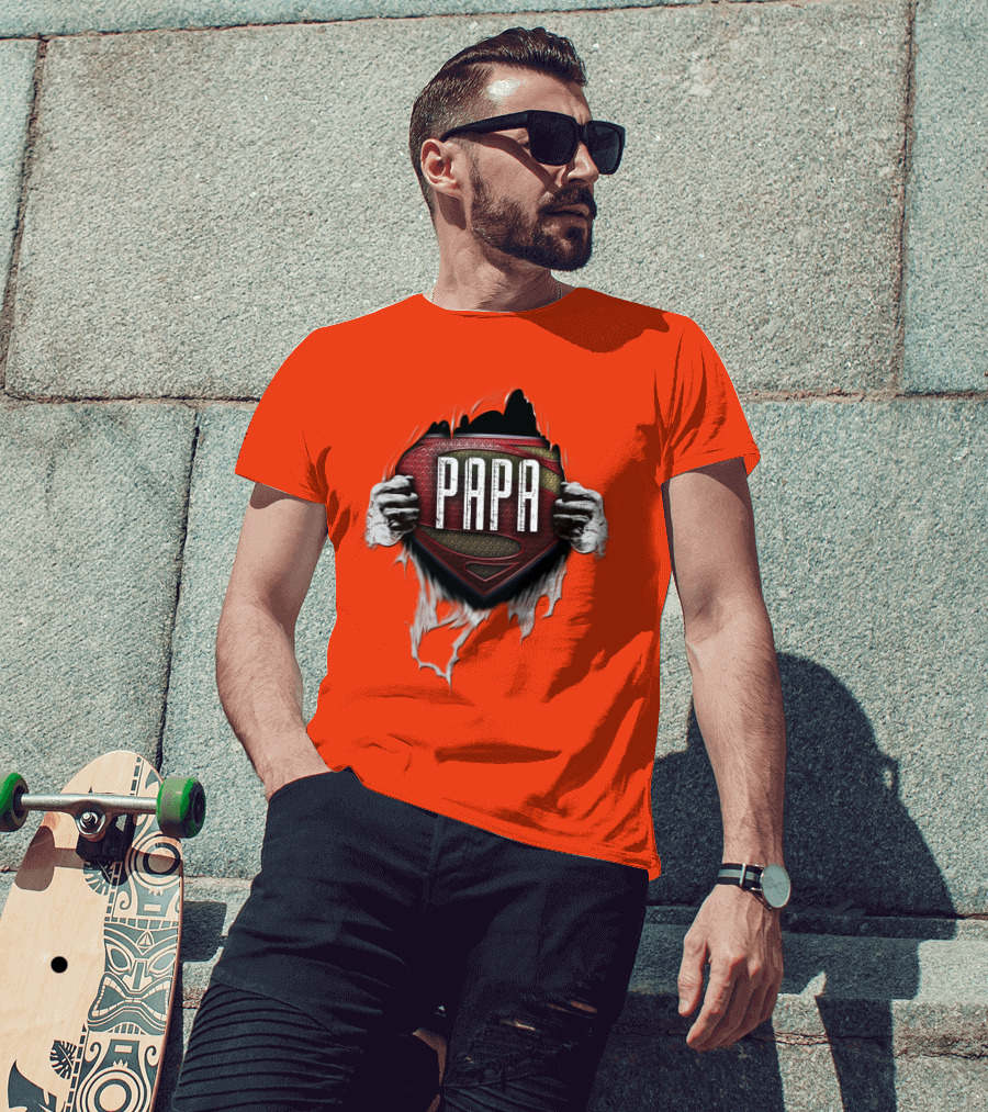 Papa Superman Logo Hero Father's Day T-Shirt