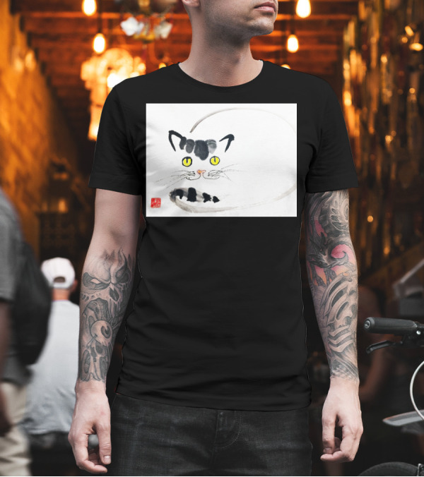 Traditional Chinese Brush Painting Cat T-Shirt Traditional Chinese Brush Painting Cat T-Shirt