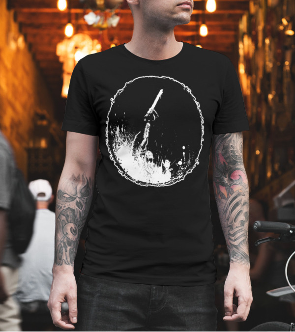 SawEvents Splatter Art Chainsaw Circle T-Shirt SawEvents Splatter Art Chainsaw Circle T-Shirt