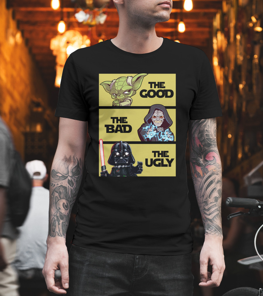 The Good The Bad The Ugly Star Wars Yoda Emperor Palpatine Darth Vader T-Shirt
