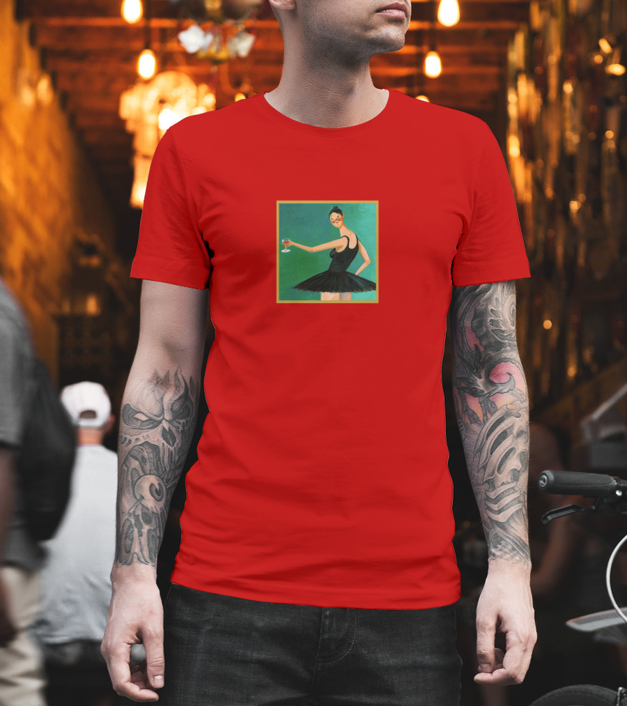 Black Swan With Wine Glass T-Shirt