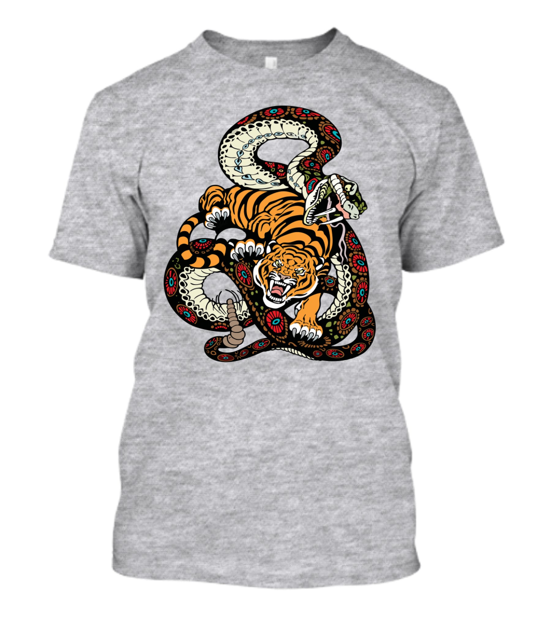 Tiger And Snake Fierce Battle T-Shirt