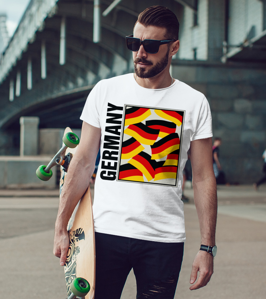 Germany Bold Black Text With Vibrant Flag T-Shirt