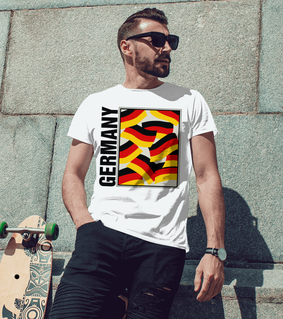 Germany Bold Black Text With Vibrant Flag T-Shirt