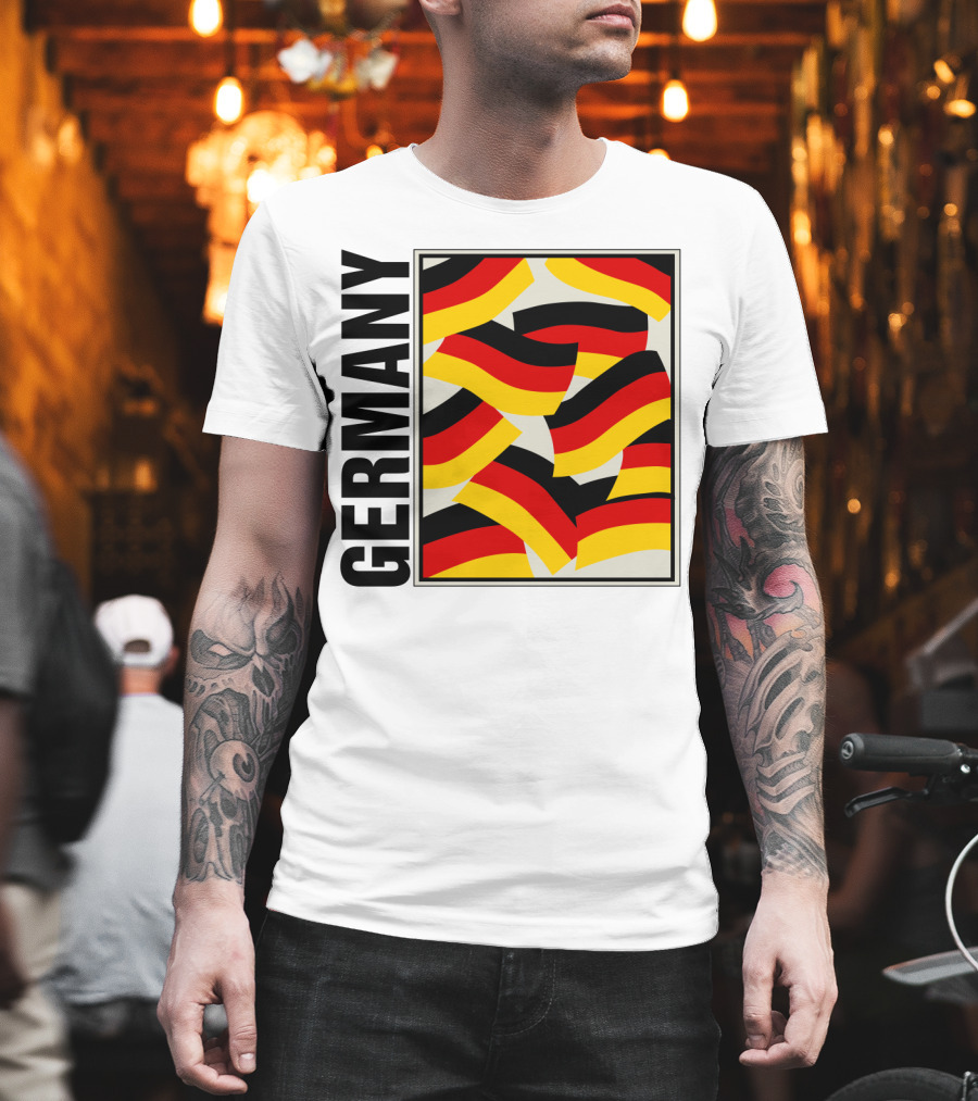 Germany Bold Black Text with Vibrant Flag T-Shirt