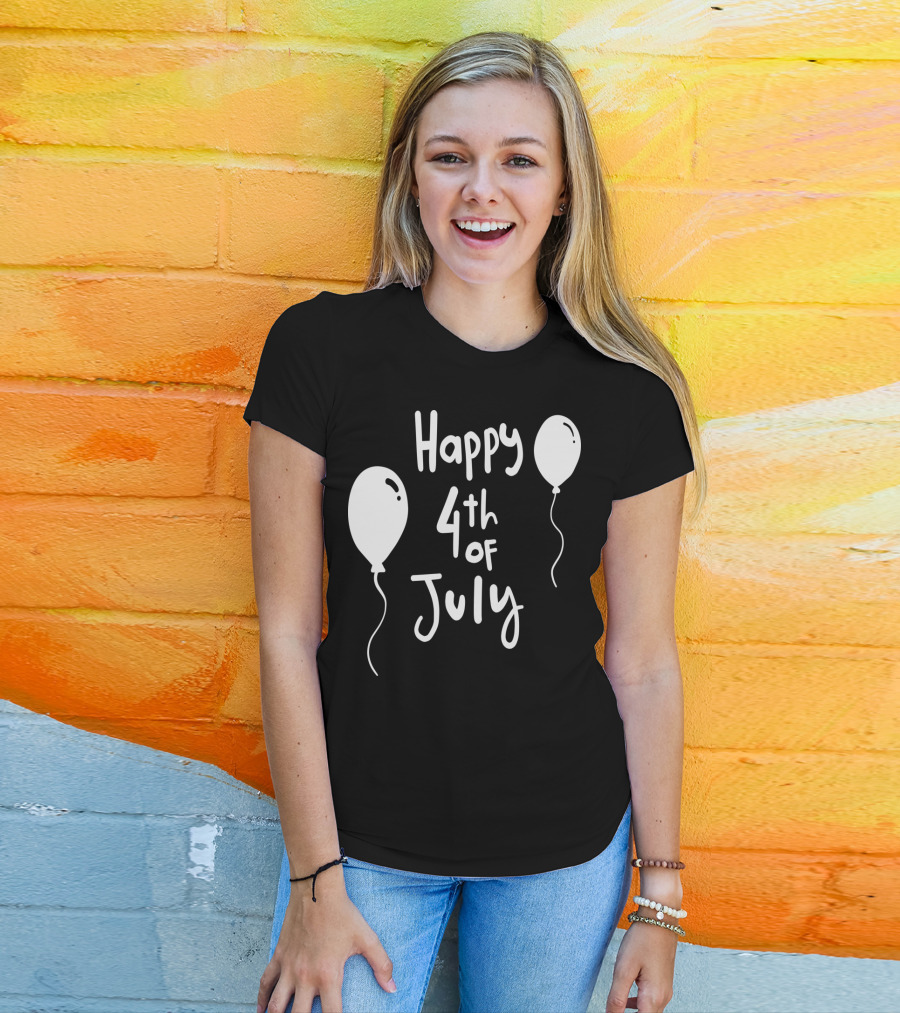 Happy 4th Of July Festive Celebration With Balloons T-Shirt