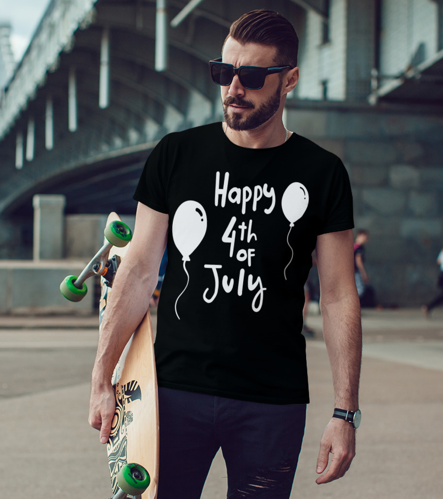 Happy 4th Of July Festive Celebration With Balloons T-Shirt