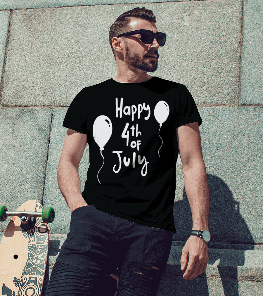 Happy 4th Of July Festive Celebration With Balloons T-Shirt