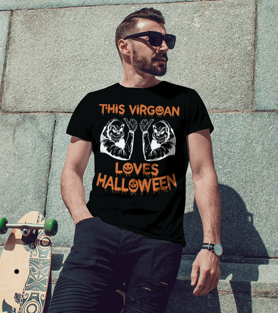Virgoan Halloween Enthusiast With Pumpkin Ghost T-Shirt